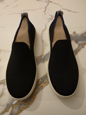 Rothy's Black Slip-On Knit Kids Loafers